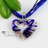 heart glitter lampwork murano italian venetian handmade glass necklaces pendants dark blue