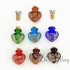 heart glitter murano glass luminous handmade murano glass perfume bottle for necklace small urn for necklace pendant for ashes assorted