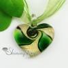 heart glitter swirled handmade murano glass necklaces pendants design C