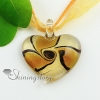 heart glitter swirled handmade murano glass necklaces pendants design E