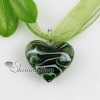 heart glitter swirled pattern lampwork murano italian venetian handmade glass necklaces pendants green
