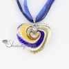 heart glitter swirled pattern murano glass necklaces pendant design B