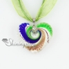 heart glitter swirled pattern murano glass necklaces pendant design C