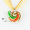 heart glitter swirled pattern murano glass necklaces pendant design D