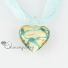 heart glitter with lines murano glass necklaces pendants light blue