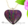heart handmade dichroic glass necklaces pendants jewelry assorted