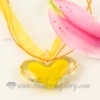 heart lampwork murano glass necklaces pendants jewelry yellow