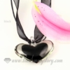 heart lampwork murano glass necklaces pendants jewelry black