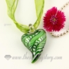heart lines lampwork murano glass necklaces pendants jewelry green