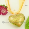 heart lines lampwork murano glass necklaces pendants jewelry yellow