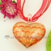 heart lines lampwork murano glass necklaces pendants jewelry red