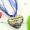 heart lines lampwork murano glass necklaces pendants jewelry blue