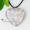 heart oblong round semi precious stone glass opal necklaces pendants design C