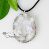 heart oblong round semi precious stone glass opal necklaces pendants design D