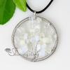 heart oblong round semi precious stone glass opal necklaces pendants design A