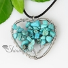 heart oblong round semi precious stone turquoise necklaces pendants jewelry design B
