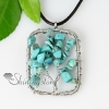 heart oblong round semi precious stone turquoise necklaces pendants jewelry design A
