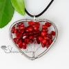 heart oblong semi precious stone red coral necklaces pendants jewelry design C