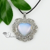 heart openwork glass opal tigereye turquoise agate rose quartz semi precious stone rhinestone necklaces pendants design A