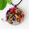 heart round oblong semi precious stone necklaces pendants design B