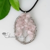 heart round semi precious stone rose quartz necklaces pendants design C