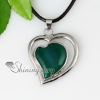heart semi precious stone agate turquoise jade necklaces pendants design C