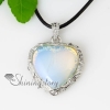 heart semi precious stone glass opal turquoise rose quartz jade necklaces pendants design B