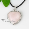 heart semi precious stone glass opal turquoise rose quartz jade necklaces pendants design D