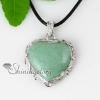 heart semi precious stone glass opal turquoise rose quartz jade necklaces pendants design E