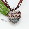 heart silver foil lampwork murano glass necklaces with pendants jewelry brown