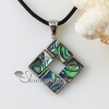 heart square rainbow abaloneseashell mother of pearl oyster sea shell necklaces pendants design A