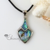 heart square rainbow abaloneseashell mother of pearl oyster sea shell necklaces pendants design B