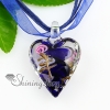 heart swirled glitter lampwork murano italian venetian handmade glass necklaces pendants design C
