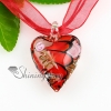 heart swirled glitter lampwork murano italian venetian handmade glass necklaces pendants design D