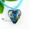 heart swirled glitter lampwork murano italian venetian handmade glass necklaces pendants design E