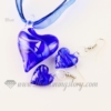 heart swirled venetian murano glass pendants and earrings jewelry blue