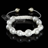 imitated pearls macrame bracelets white cord design I