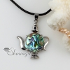 kettle patchwork sea water rainbow abalone shell mother of pearl pendants leather necklaces silve filled brass design A