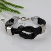 knot genuine leather bracelets for man and women black