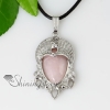 lady head semi precious stone agate rose quartz necklaces pendants design D