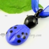 ladybug lampwork murano glass necklaces pendants jewelry blue