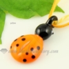 ladybug lampwork murano glass necklaces pendants jewelry yellow