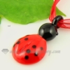 ladybug lampwork murano glass necklaces pendants jewelry red
