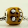lampwork glass large hole beads for fit charms bracelets brown