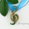 lampwork murano glass glitter swirled with lines stripe snake necklaces with pendants design D