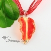 leaf glitter handmade murano glass necklaces pendants design A