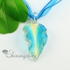 leaf glitter handmade murano glass necklaces pendants design C