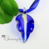 leaf glitter handmade murano glass necklaces pendants design D