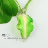 leaf glitter handmade murano glass necklaces pendants design F