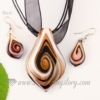 leaf glitter venetian murano glass pendants and earrings jewelry black